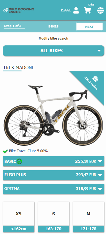 screenshot of Bike Booking Engine